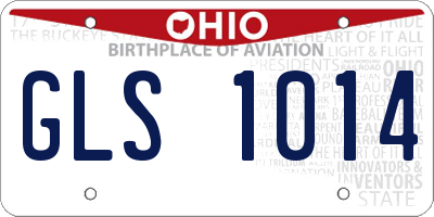 OH license plate GLS1014