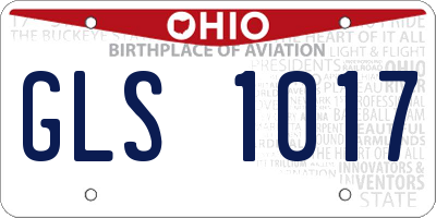 OH license plate GLS1017