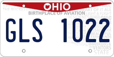 OH license plate GLS1022