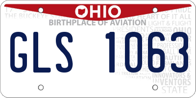 OH license plate GLS1063