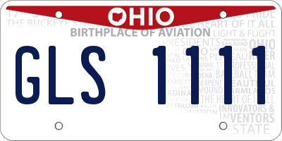 OH license plate GLS1111