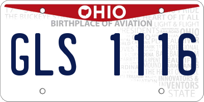 OH license plate GLS1116