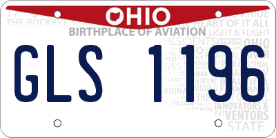 OH license plate GLS1196