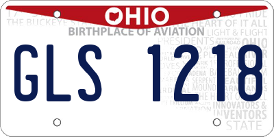 OH license plate GLS1218