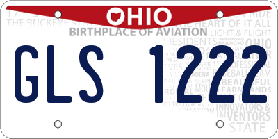 OH license plate GLS1222