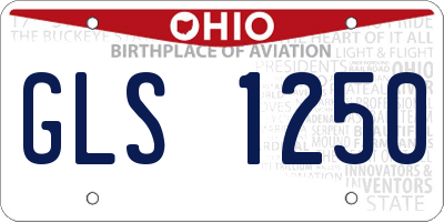 OH license plate GLS1250