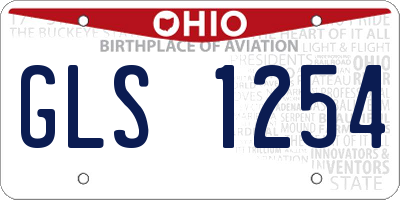 OH license plate GLS1254