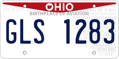 OH license plate GLS1283