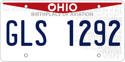 OH license plate GLS1292
