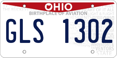 OH license plate GLS1302