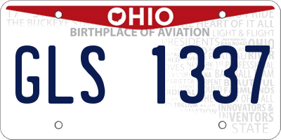 OH license plate GLS1337