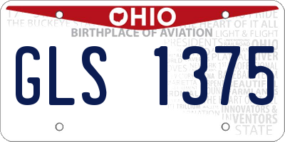 OH license plate GLS1375