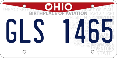 OH license plate GLS1465