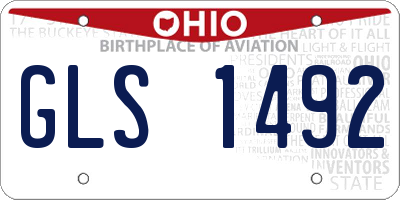OH license plate GLS1492