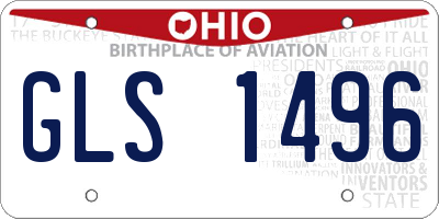 OH license plate GLS1496