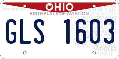 OH license plate GLS1603