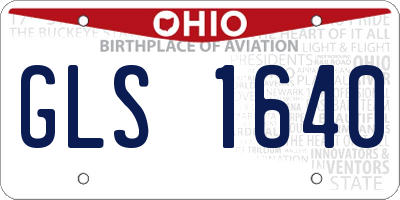 OH license plate GLS1640