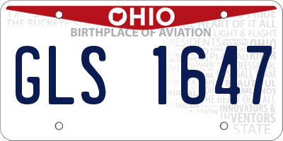 OH license plate GLS1647