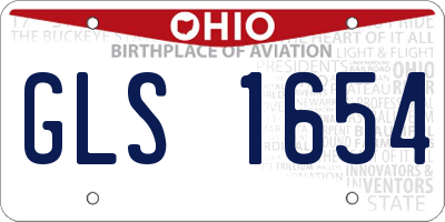 OH license plate GLS1654