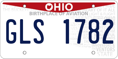 OH license plate GLS1782