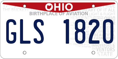 OH license plate GLS1820
