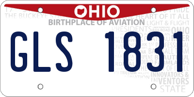 OH license plate GLS1831