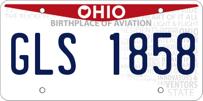 OH license plate GLS1858