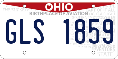 OH license plate GLS1859