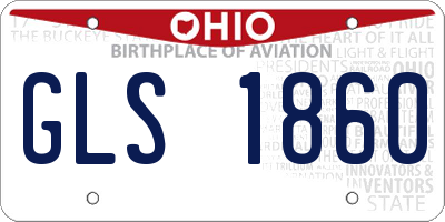OH license plate GLS1860