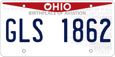 OH license plate GLS1862