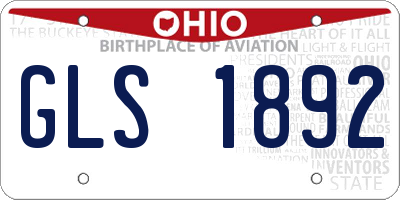 OH license plate GLS1892