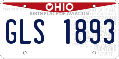 OH license plate GLS1893