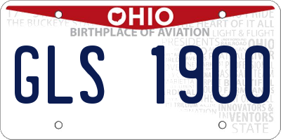 OH license plate GLS1900