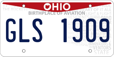 OH license plate GLS1909