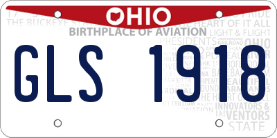 OH license plate GLS1918