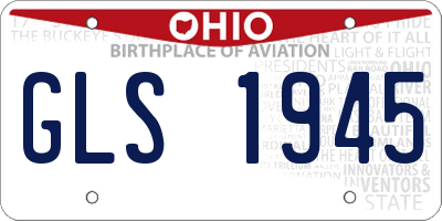 OH license plate GLS1945