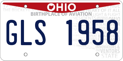 OH license plate GLS1958