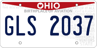 OH license plate GLS2037