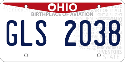 OH license plate GLS2038