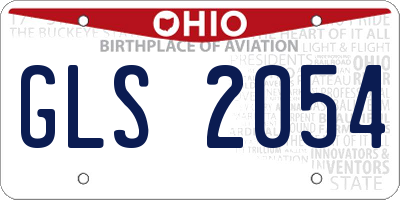 OH license plate GLS2054