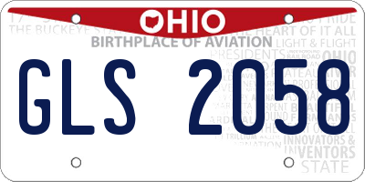 OH license plate GLS2058