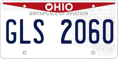 OH license plate GLS2060