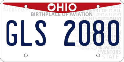 OH license plate GLS2080