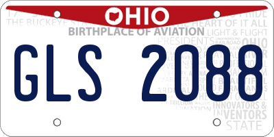 OH license plate GLS2088