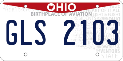 OH license plate GLS2103