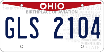 OH license plate GLS2104