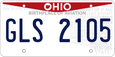 OH license plate GLS2105