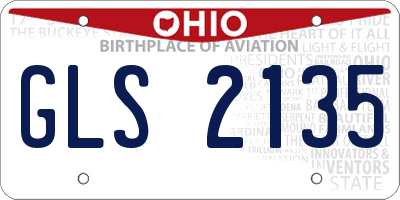 OH license plate GLS2135
