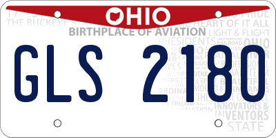 OH license plate GLS2180