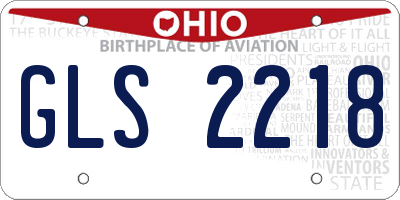 OH license plate GLS2218